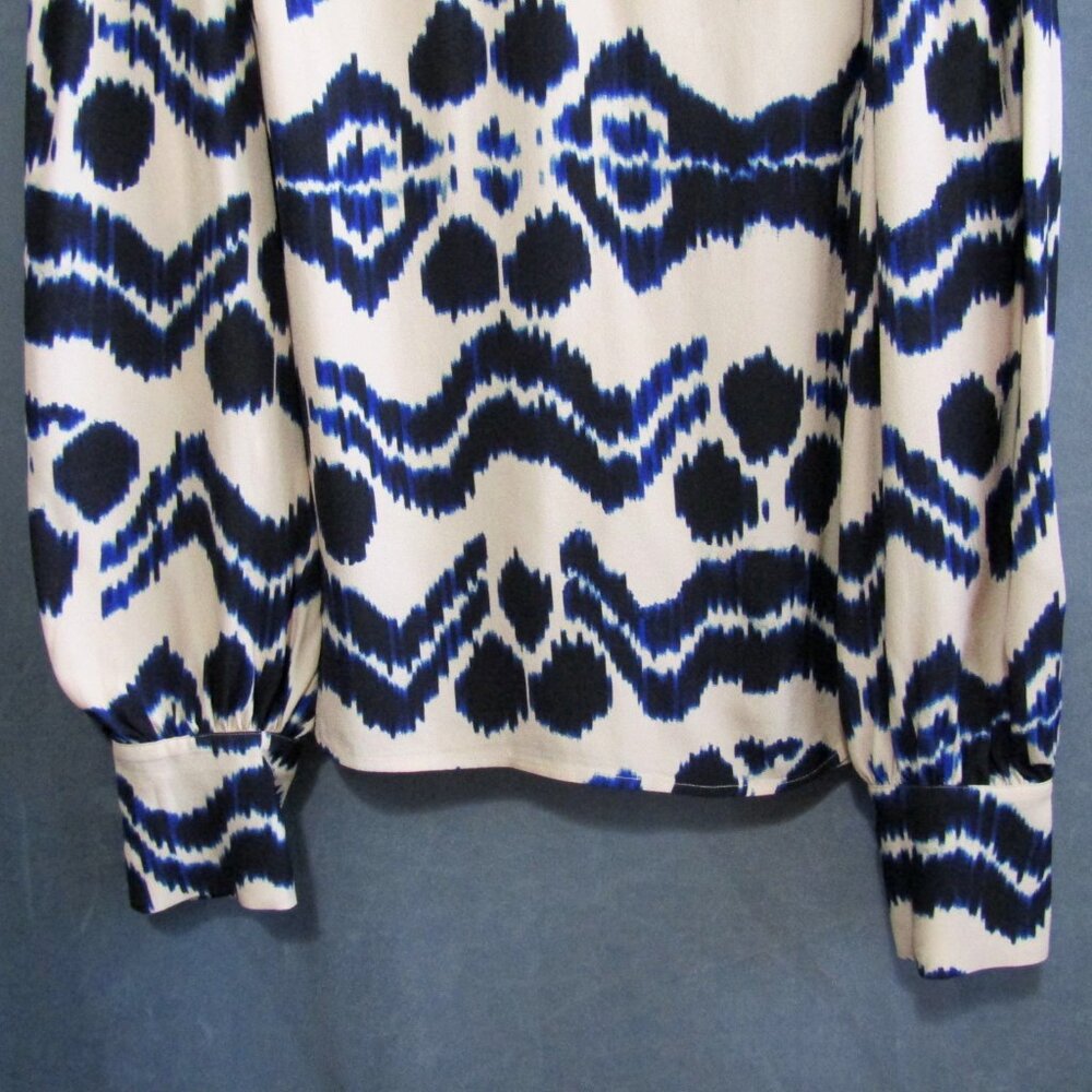 Ulla Johnson Lilliana Blouse Womens Size 10 Cream Nimbus Blue Bishop Sleeve Top - Picture 3 of 9